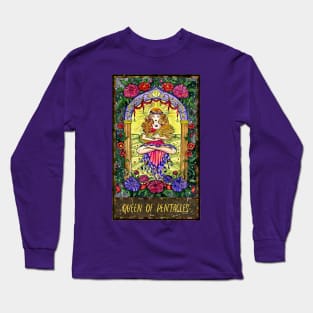 Queen Of Pentacles. Magic Gate Tarot Card Design. Long Sleeve T-Shirt